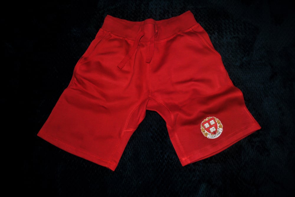 Image of Canvis81 collegiate fleece shorts (Cardinal) 