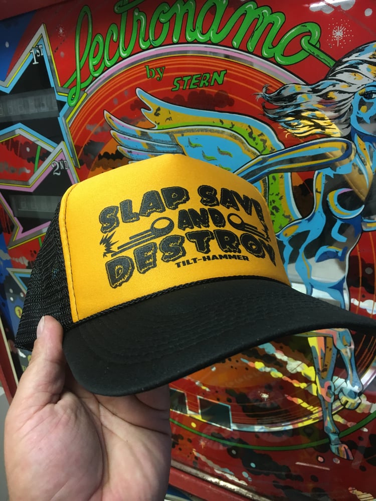 Image of Slap Save and Destroy Trucker Hat (Pittsburgh Edition)