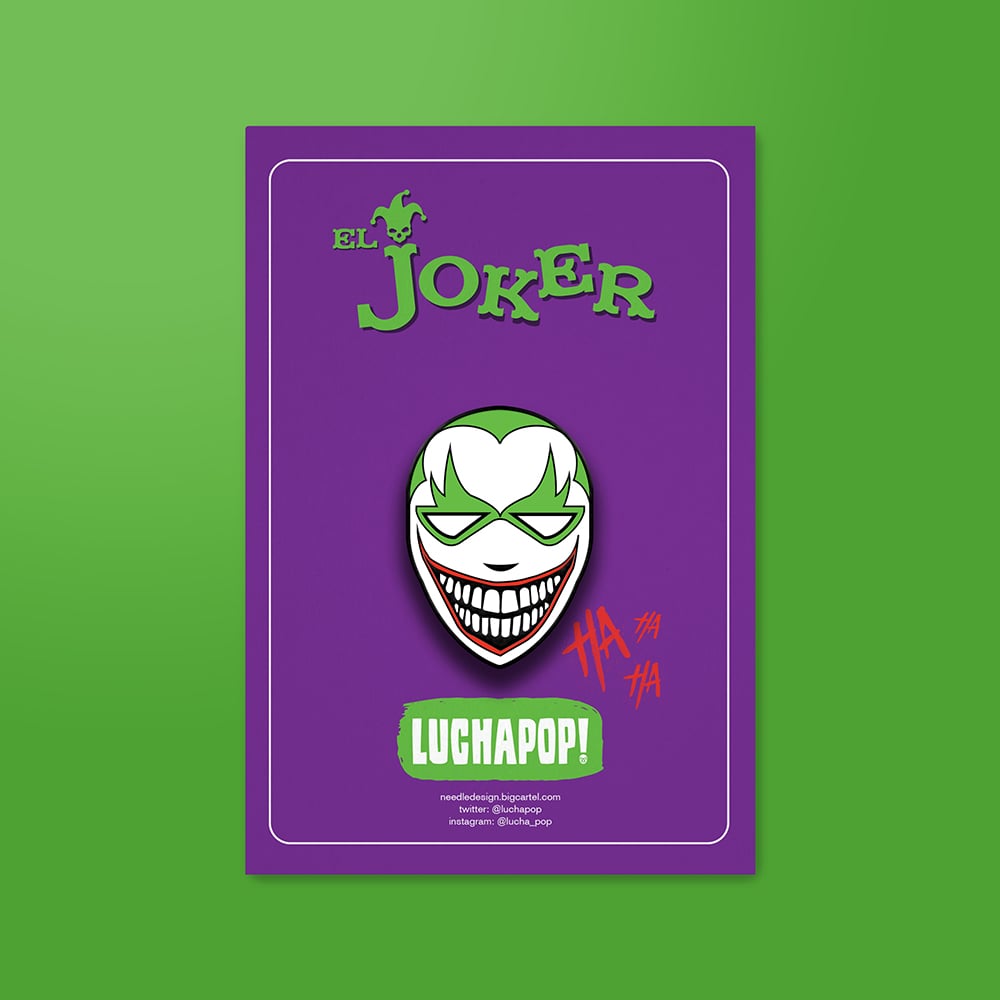 Image of LuchaPop! El Joker Enamel Pin Badge