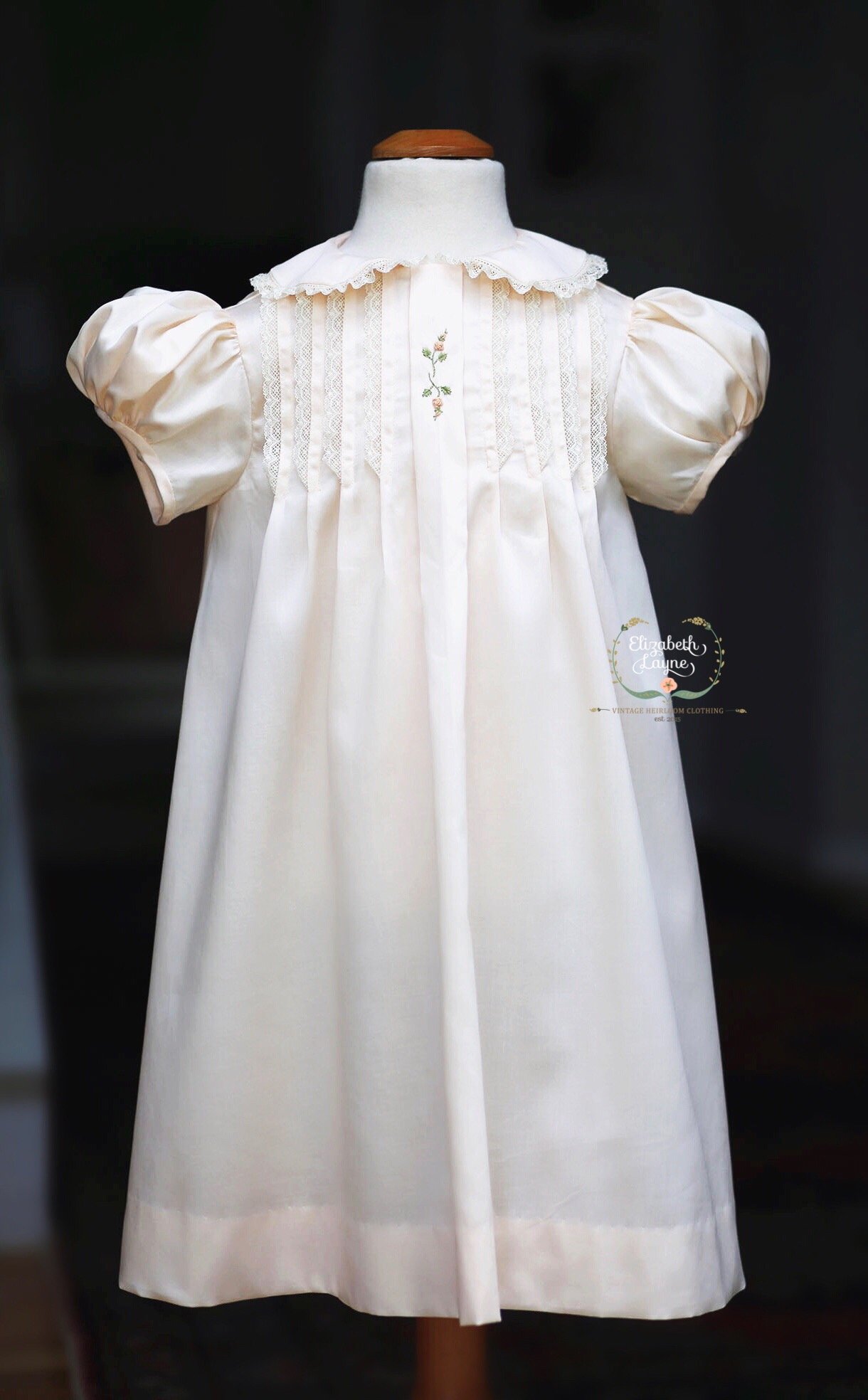 Image of The Emma Satin Batiste Tuck Dress