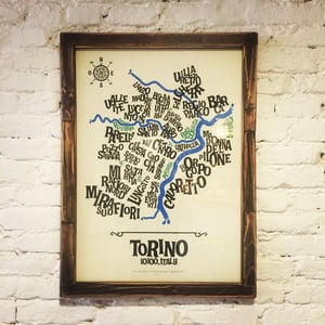 Image of Framed Typographic Map