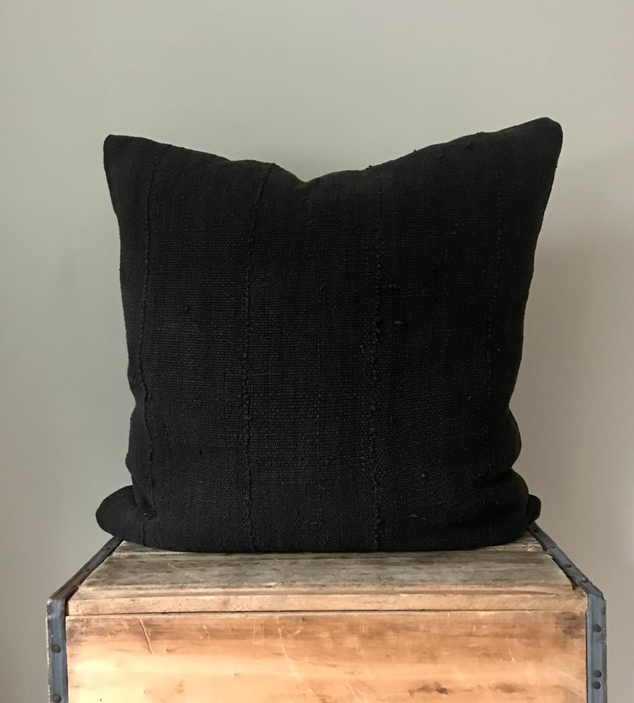 Image of Black Mudcloth Pillow 22”x22”
