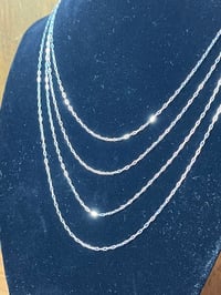 Image 2 of 18” Sterling Silver Cable Chain 1.4mm