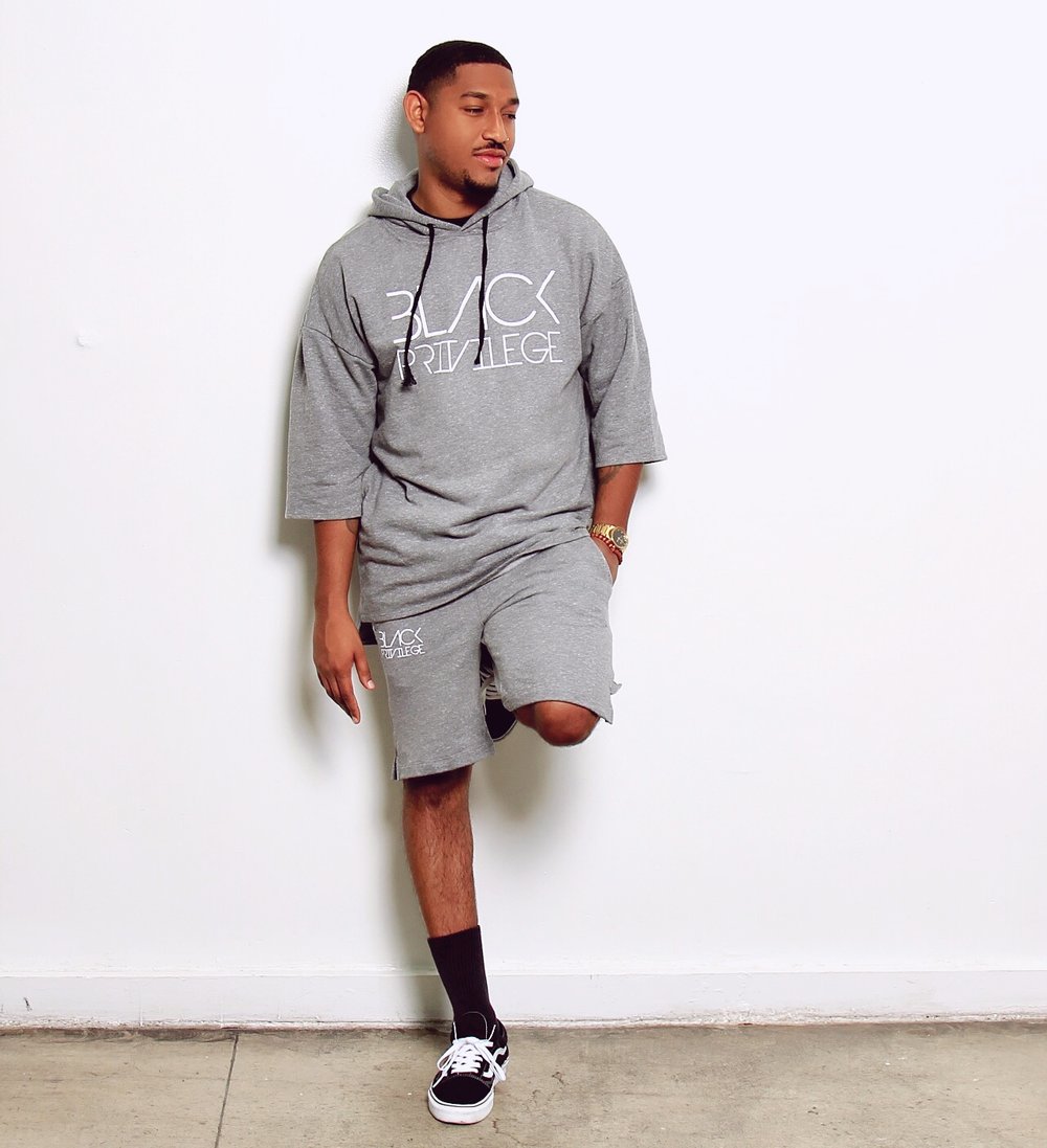 Image of Extended Hoodie/ Terry cotton shorts set