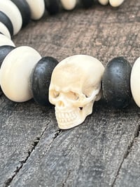 Image 2 of Bog oak and bone bead set