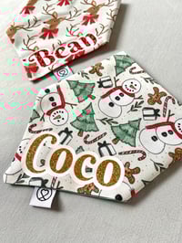 Image 3 of Christmas Personalised Bandanas / Classic Reindeers/ Snowmen 