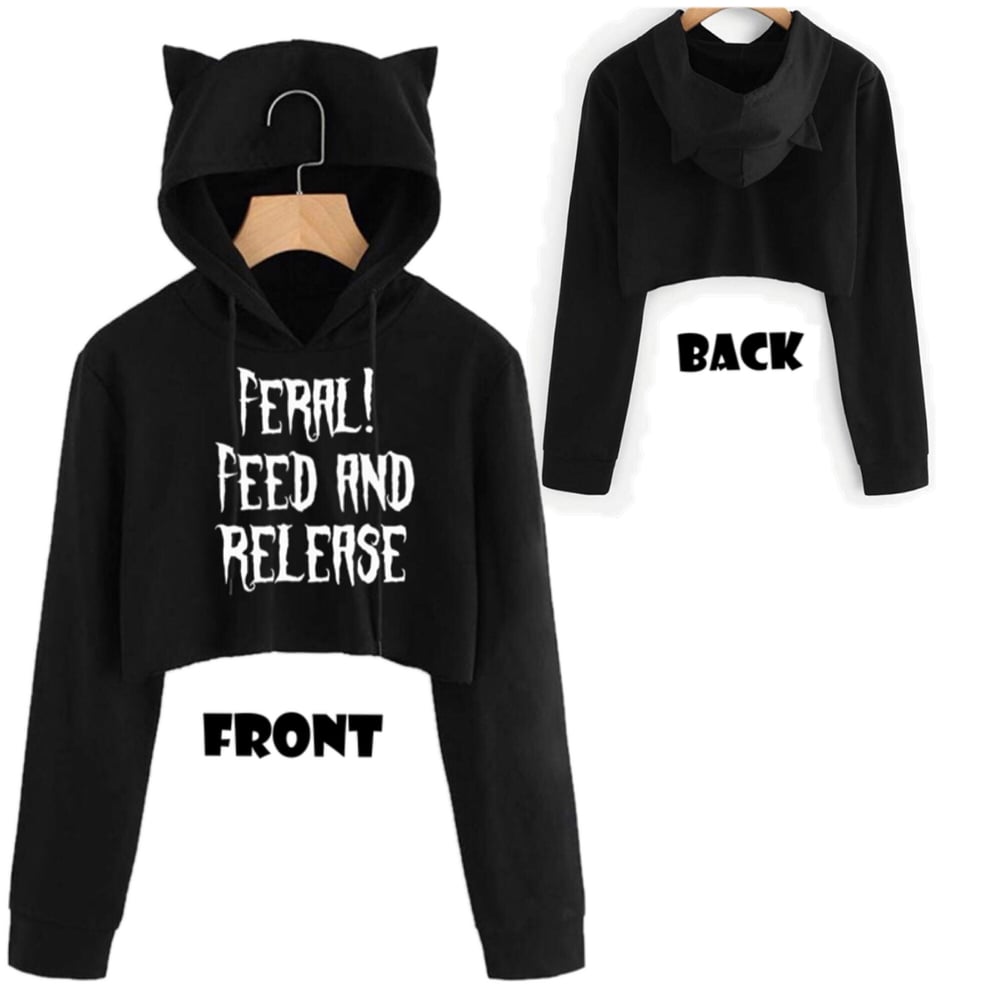 Feral Kitty Cropped Hoodie | Manku Shop