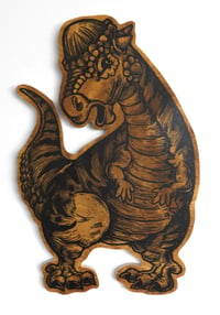 Pachycephalosaurus print on wood 
