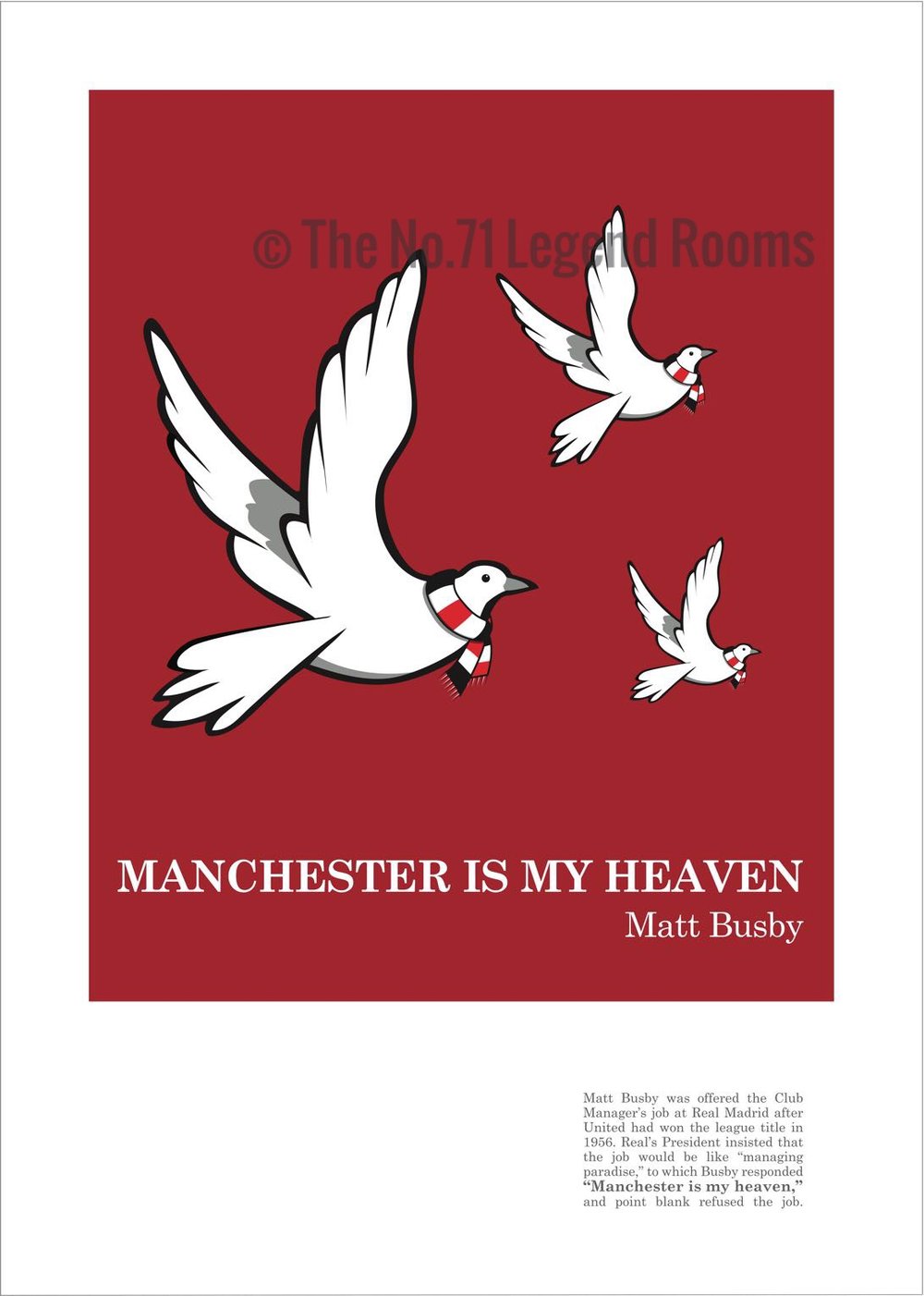 Manchester is my Heaven Art print (3 birds)