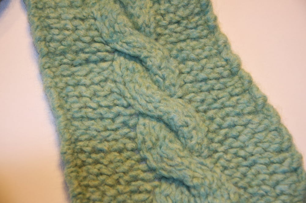 Image of Green Cable Felted Scarf