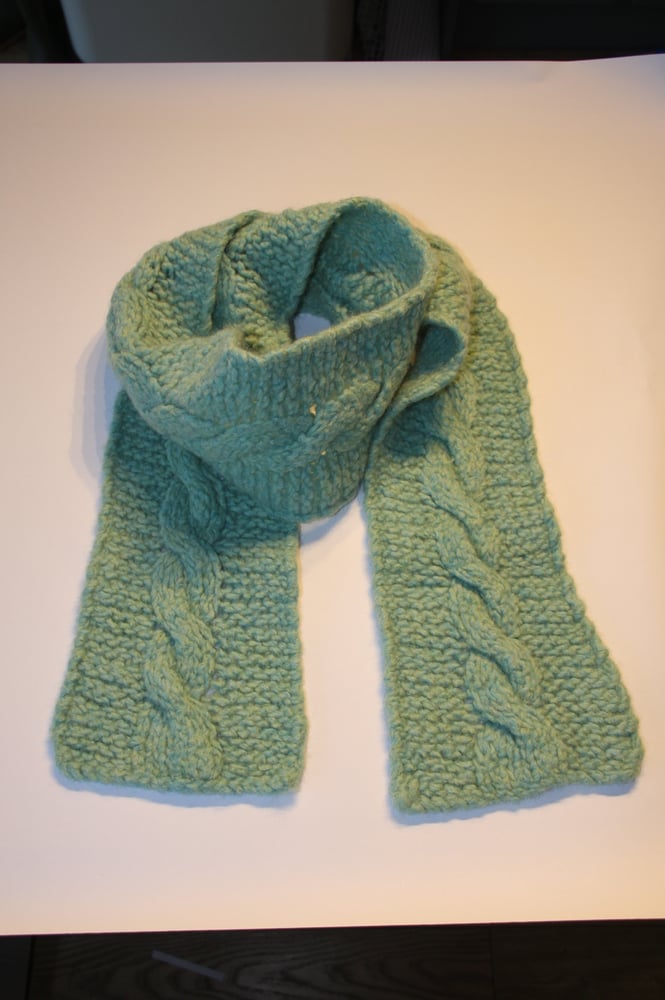 Image of Green Cable Felted Scarf