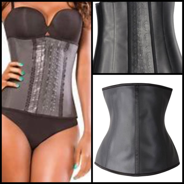 Image of Latex 3 Hook Waist Cincher