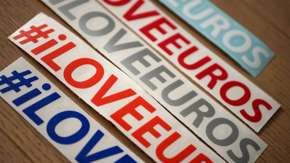 Image of #iLOVEeuros Vinyl Sticker Decals (Pair)
