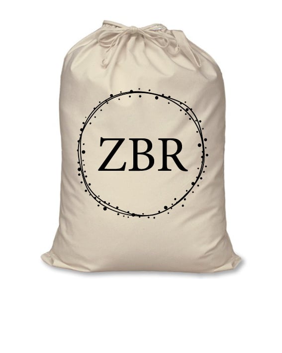 Image of Personalised Christmas Santa Sack - Festive Initials 