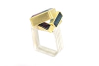 Image 5 of Tourmailne cluster monolith ring. Bi-colour and indicolite tourmaline set in 18ct and silver