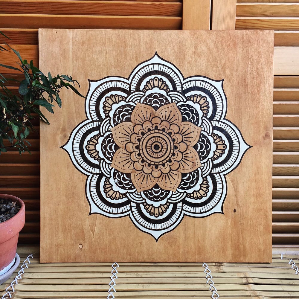 Image of Mandala on wooden board