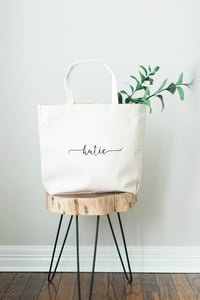 Image 1 of PERSONALIZED CALLIGRAPHY CANVAS TOTE 