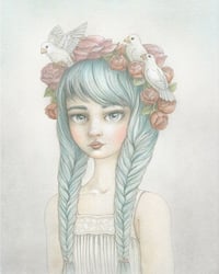 Image 2 of Posy and the Finches 8x10 print