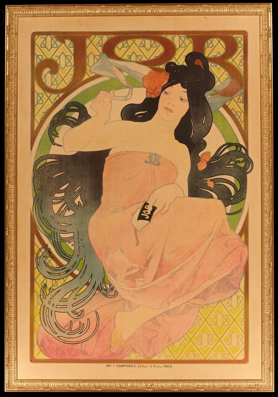 Image of Alphonse Mucha Original JOB Poster 1898 Art Nouveau Classic!