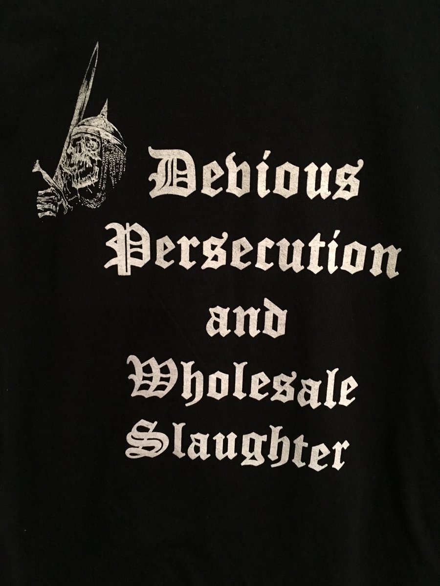 Image of PLF - Devious Persecution and Wholesale Slaughter T Shirt (Licensed print by Selfmadegod Records)