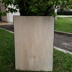 Chalkboard With Corrugated Walnut Frame