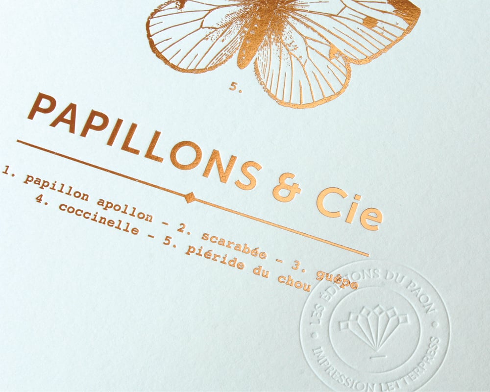 Image of AFFICHETTE "PAPILLONS & CIE" VERT D'EAU