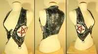 Image 2 of Fauxleather leopard pentagram vest