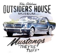 Image 1 of The Outsiders House Museum Tulsa, Oklahoma. Mustangs "They're Tuff" White T-Shirt.
