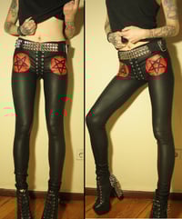 Image 1 of Fauxleather pentagram pants