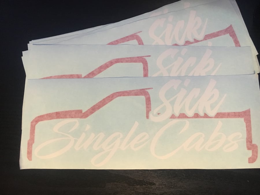 Image of Sick SingleCabs Decal (Red Cab Outline)