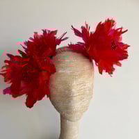 Image 1 of Red and pink feather headpiece - SOLD OUT