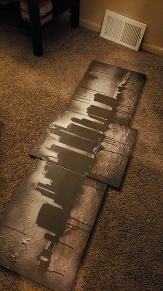 Image of Three Piece Detroit Skyline