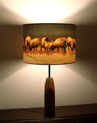 Image 2 of 'Winter Swaledales' Drum Lampshade by Lily Greenwood (30cm, Table Lamp or Ceiling)