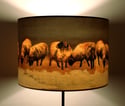 'Winter Swaledales' Drum Lampshade by Lily Greenwood (30cm, Table Lamp or Ceiling)