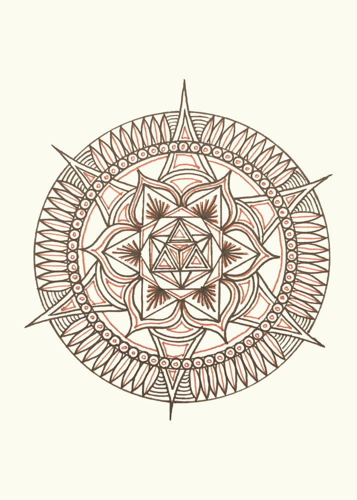 Image of Sepia Bloom Mandala Print