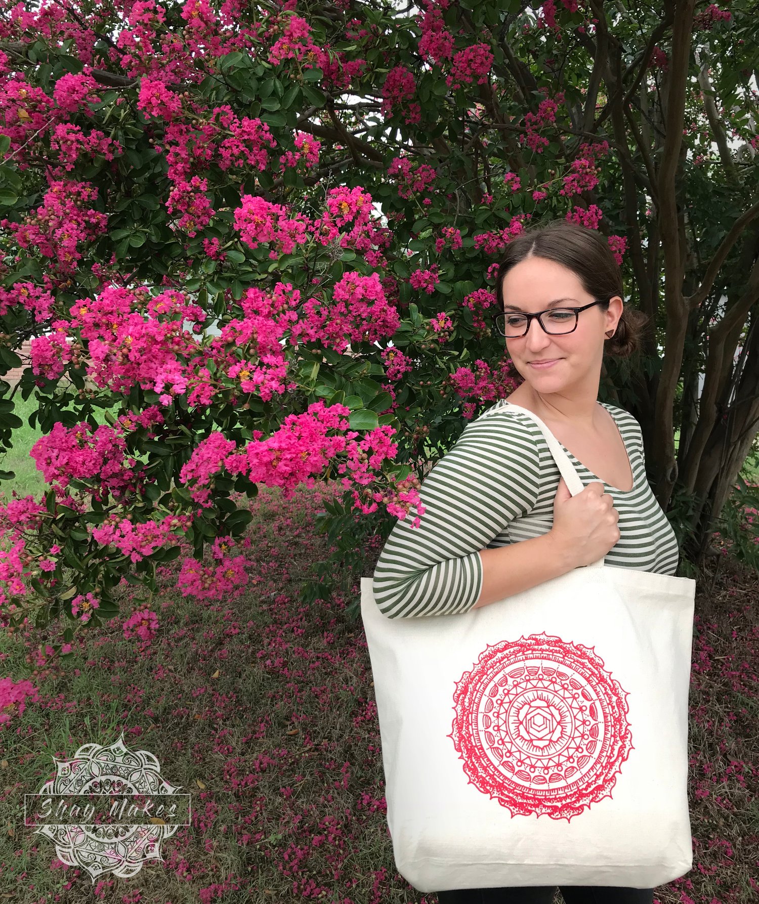 Image of Mandala Canvas Tote Bag (Red)