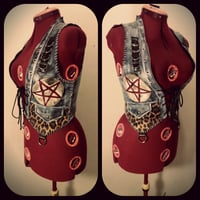 Image 2 of Pentagram fauxleather/leopard vest