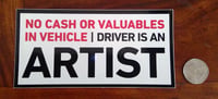Image 2 of "Driver is an Artist" bumper sticker