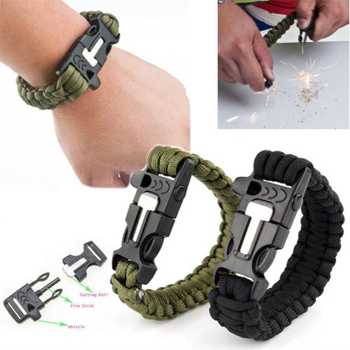 Image of Survival Military Paracord Bracelet with Firestarter