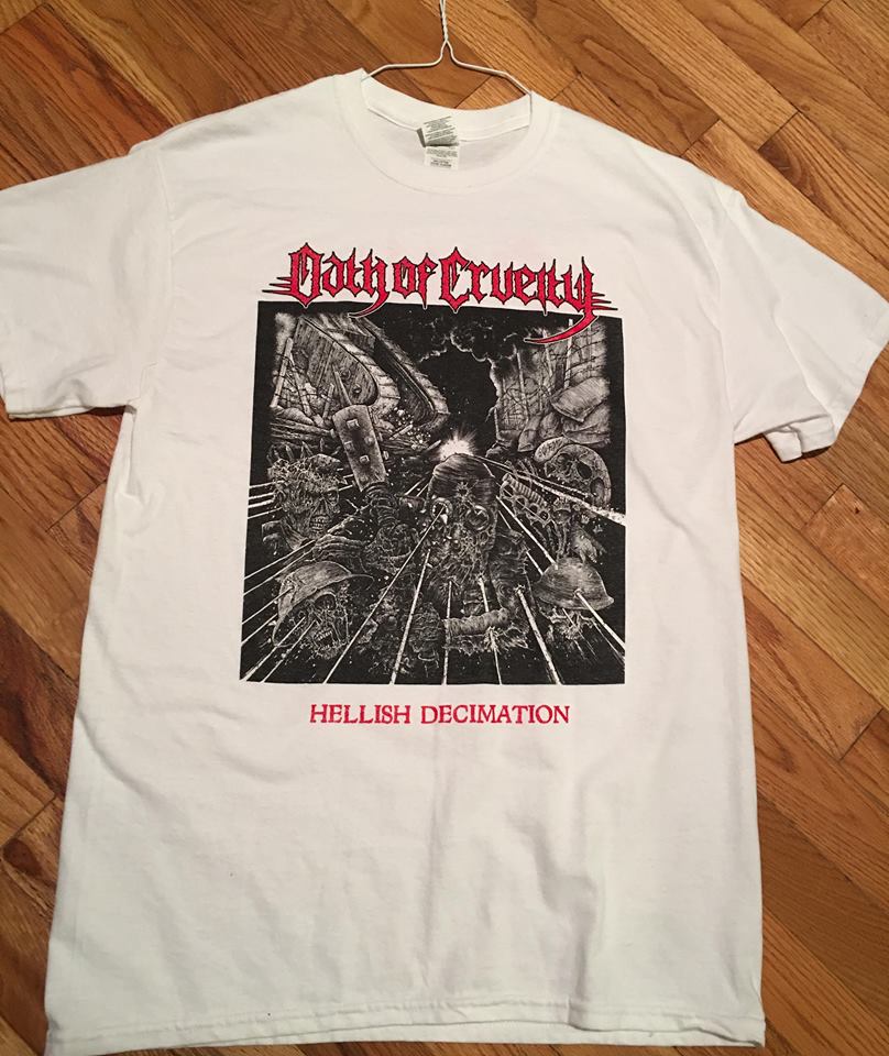 Image of Oath of Cruelty BLACK OR WHITE "Hellish Decimation" T-Shirt