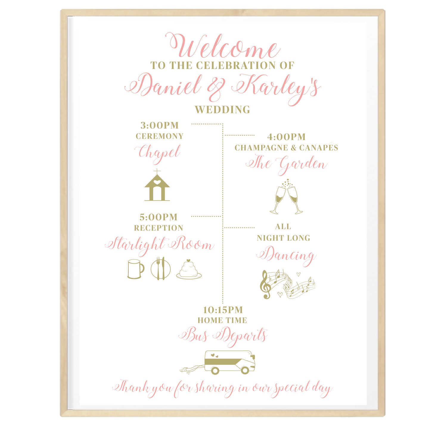 Image of Personalised Wedding Day Timeline