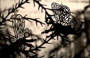 Image of *very* limited edition Flyboy & Mothboy brass Christmas decorations