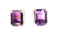 Image 1 of Single stone studs, Sterling studs set with amethyst 