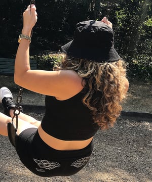 Image of Heart Of A Hustler “Fold Spandex Shorts” ( Black / White )