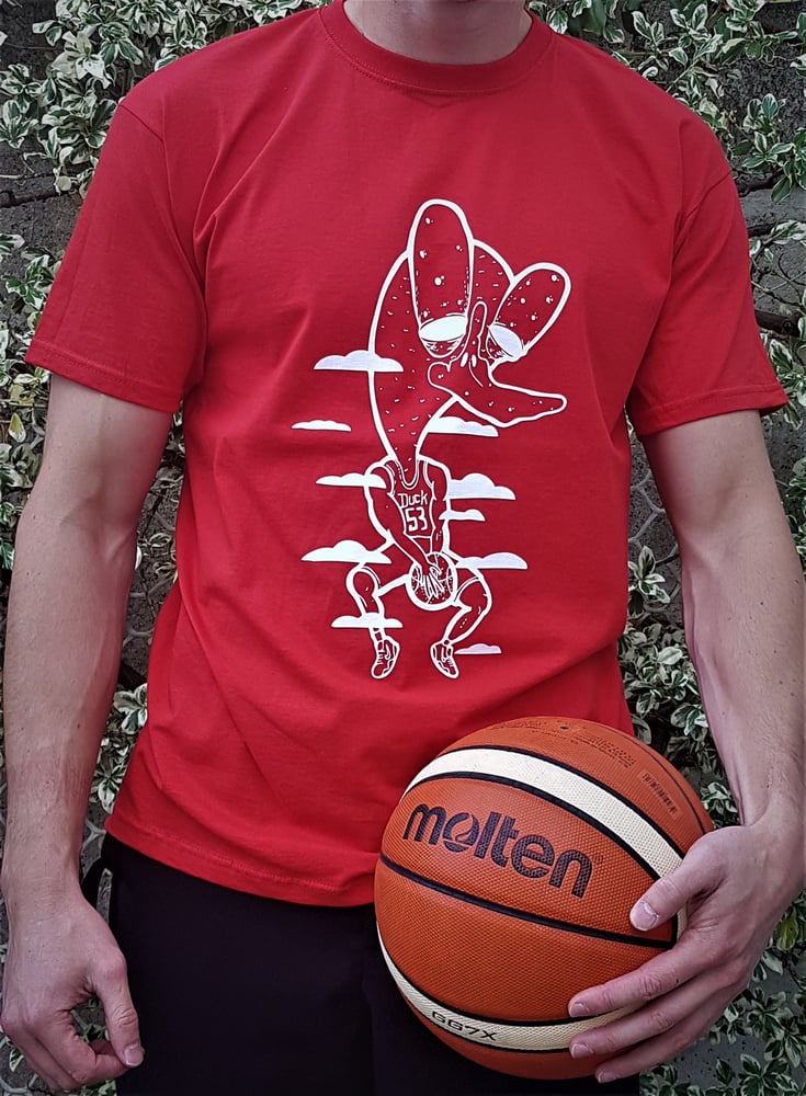 Image of Dr Duck Red basketball Tshirt