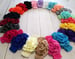 Image of 4 Inch Burnt Flower on Crochet Headbands -22 color choices 