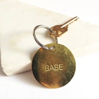 Image 2 of BABE Large Brass Keychain