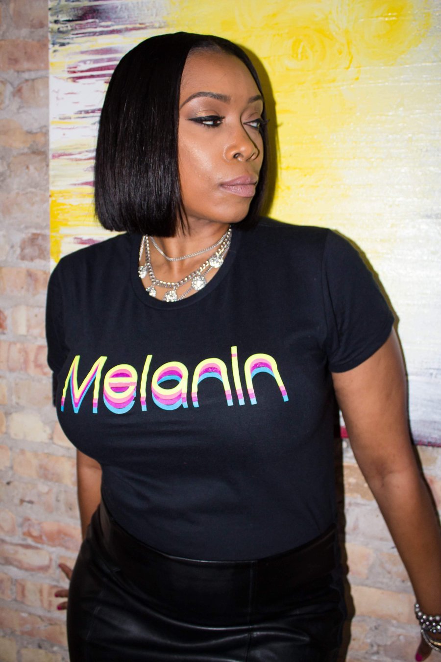 Image of Black Multicolored Melanin T-shirt