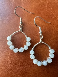 Image 1 of CHANDRI — Moonstone Swing Hoop Earrings