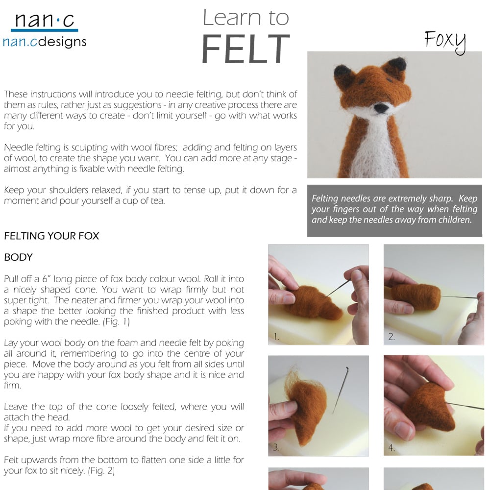 PDF Fox Felting Instructions